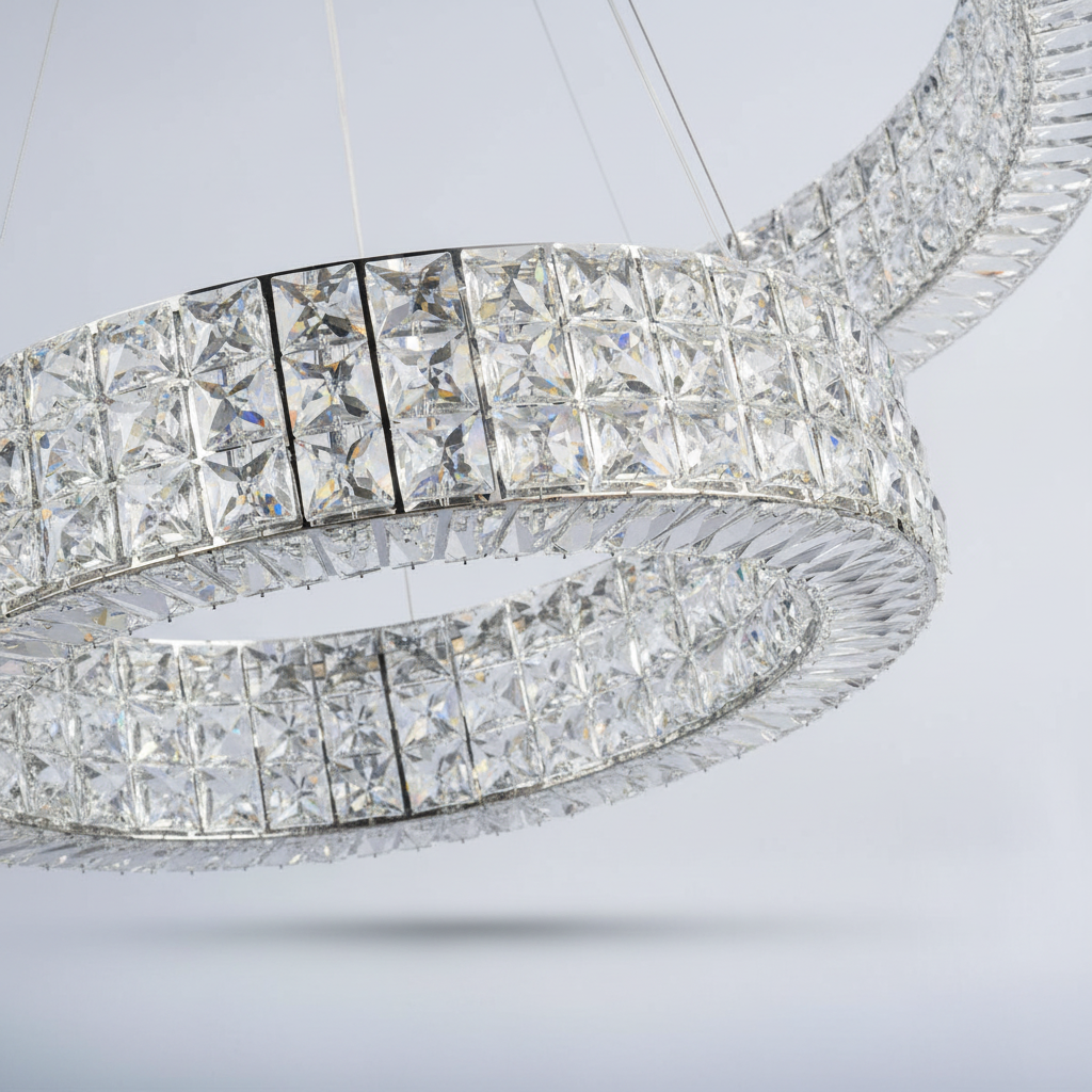 Dimmable Crystal Chandelier for Bright Rooms