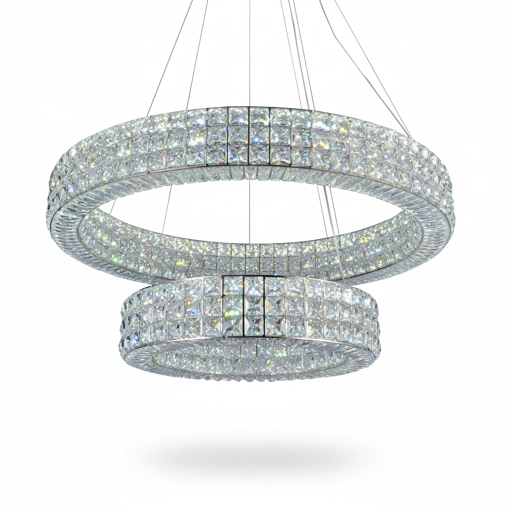 Dimmable Crystal Chandelier for Bright Rooms