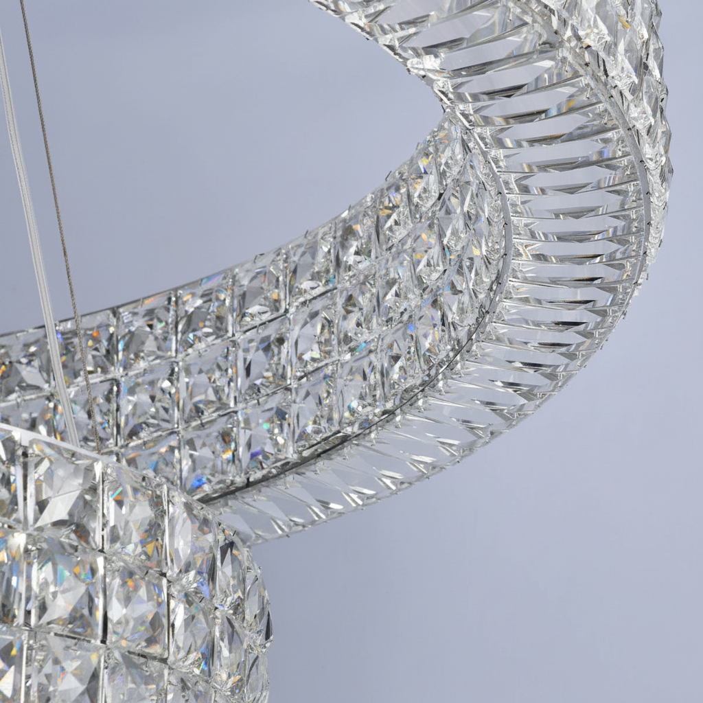 Dimmable Crystal Chandelier for Bright Rooms