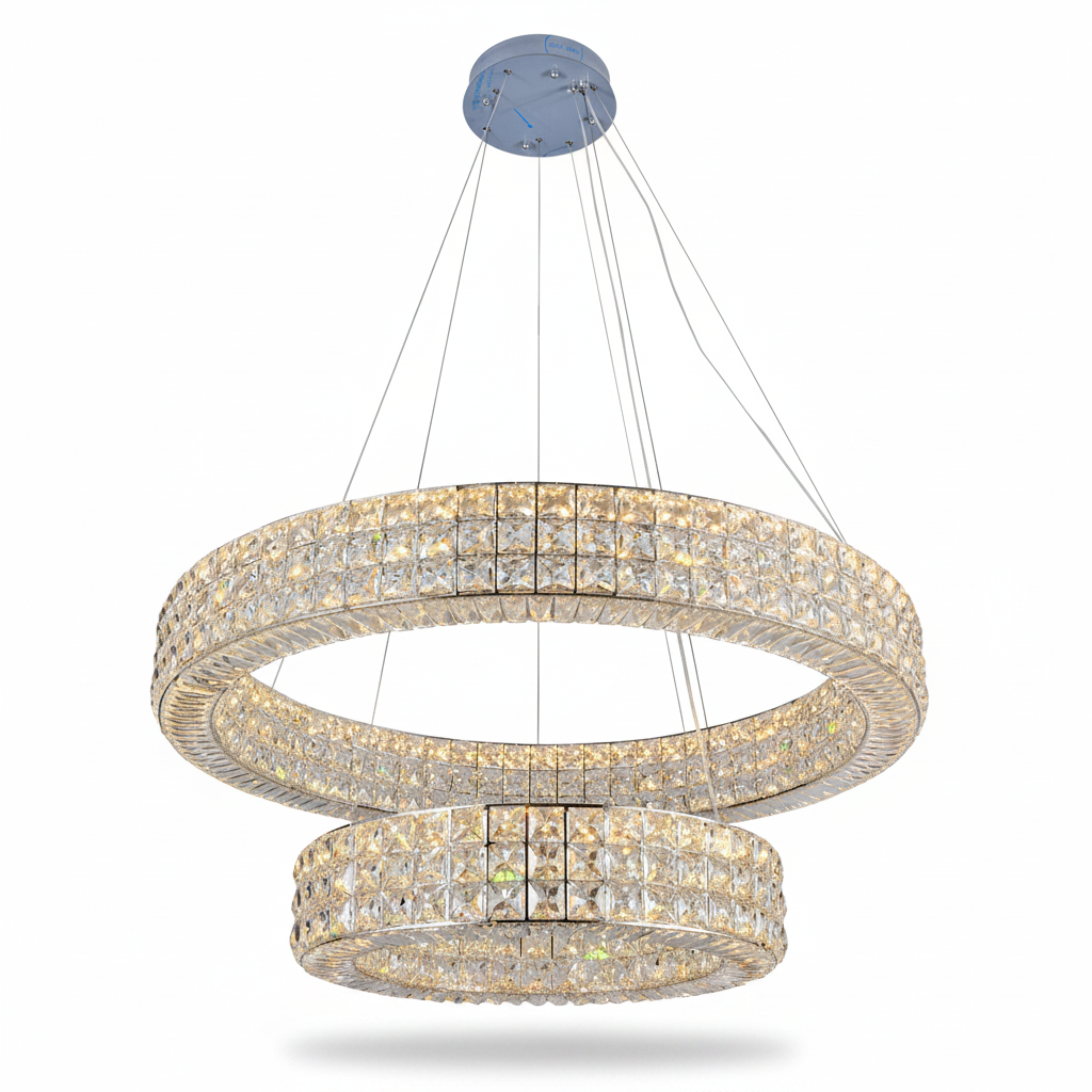 Dimmable Crystal Chandelier for Bright Rooms
