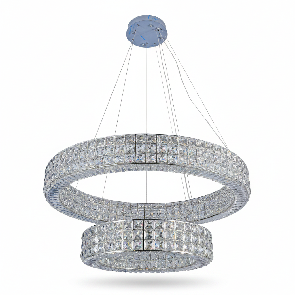 Dimmable Crystal Chandelier for Bright Rooms